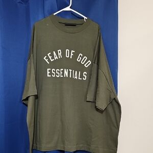Fear of God Essentials Olive Short Sleeve Logo Tee